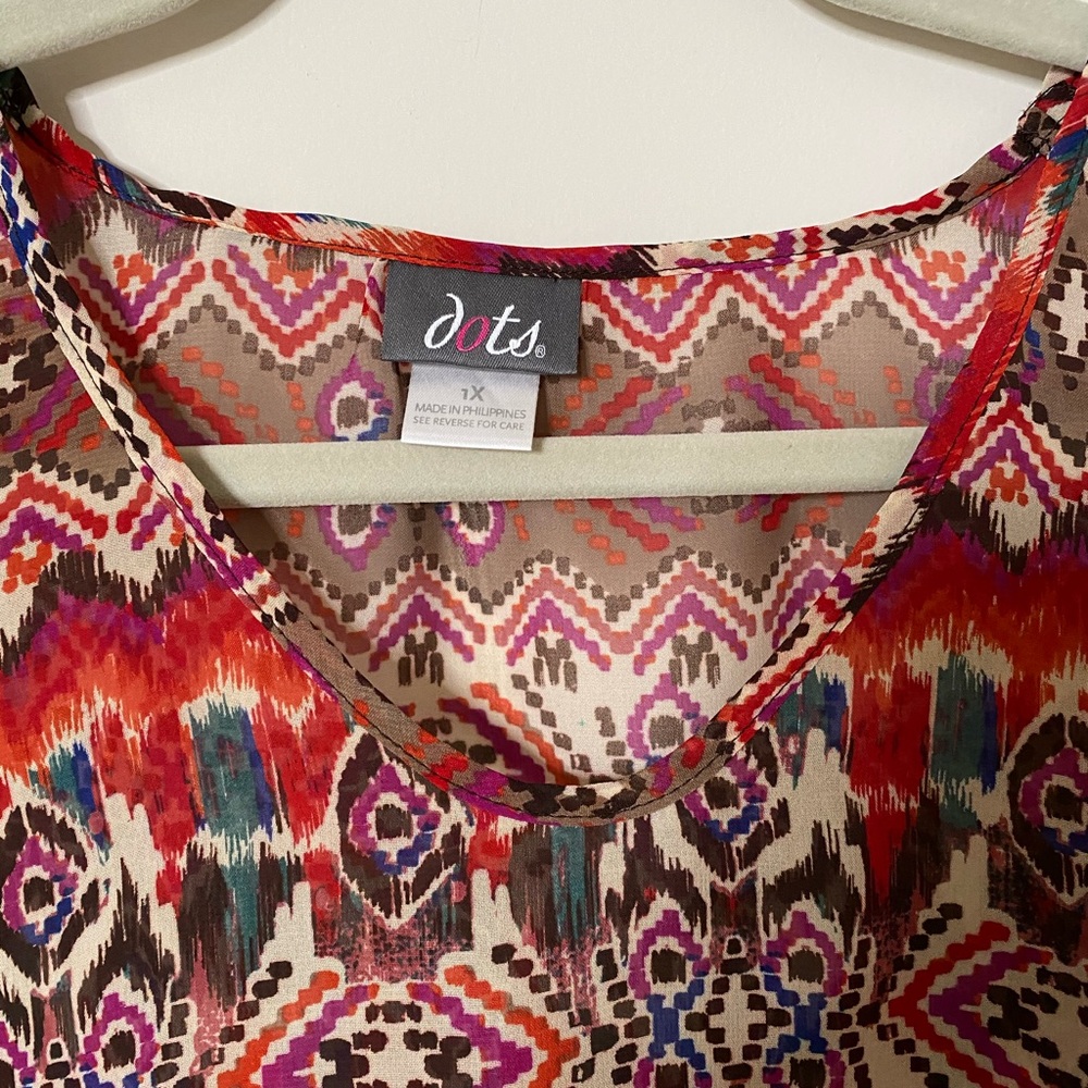 Aztec Print Cold Shoulder Top - Picture 4 of 7